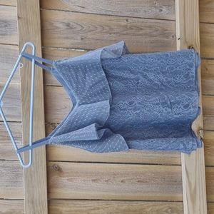 White House Black Market cold shoulder lace shirt